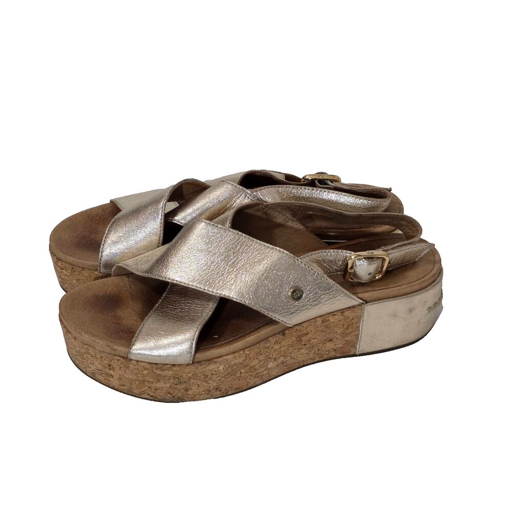 Ugg Golden Wedge SlingBack Crisscross sandals Size 7.5